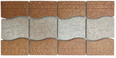 Wavy Almond with Tawny Brown Matte Porcelain Border Pool Wall and Floor Tile on 6x12 Mesh Mounted for Easy Installation for Bathroom, Backsplash, Kitchen